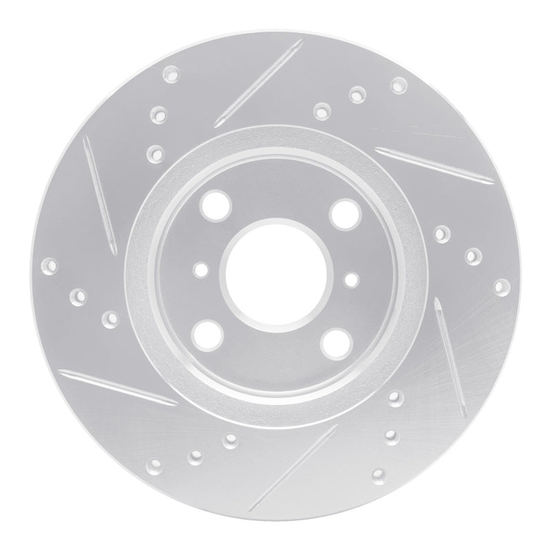 R1 00-05 Toyota MR2 Spyder Front Right Drilled & Slotted Silver Brake Rotor