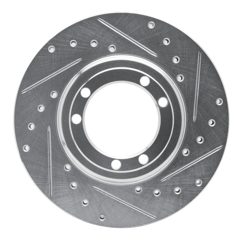R1 92-04 Hummer H1 Rear Right Front Right Drilled & Slotted Silver Brake Rotor