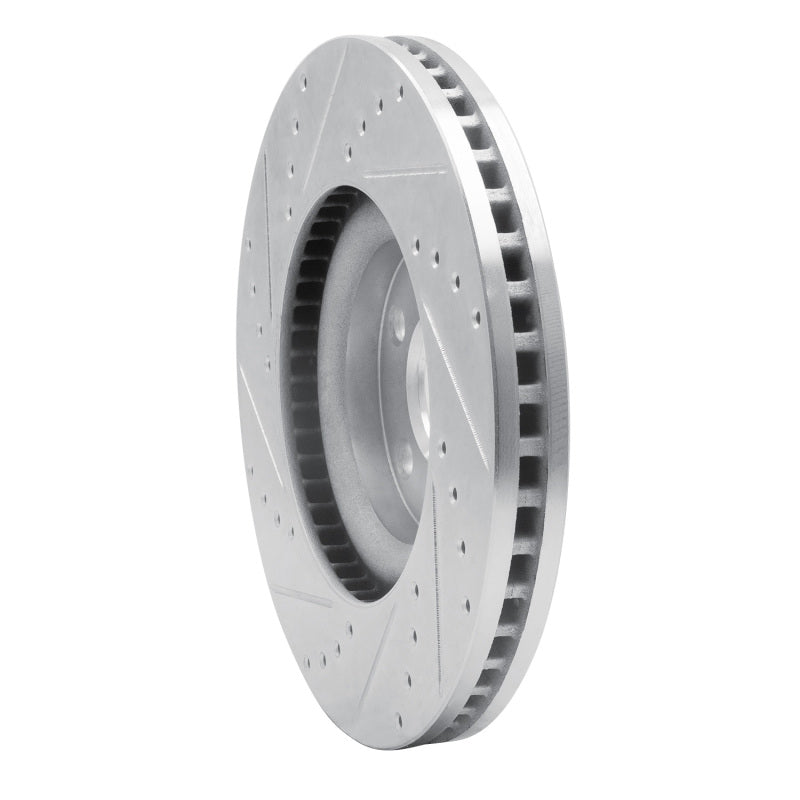 R1 15-20 Ford Edge Front Right Drilled & Slotted Silver Brake Rotor