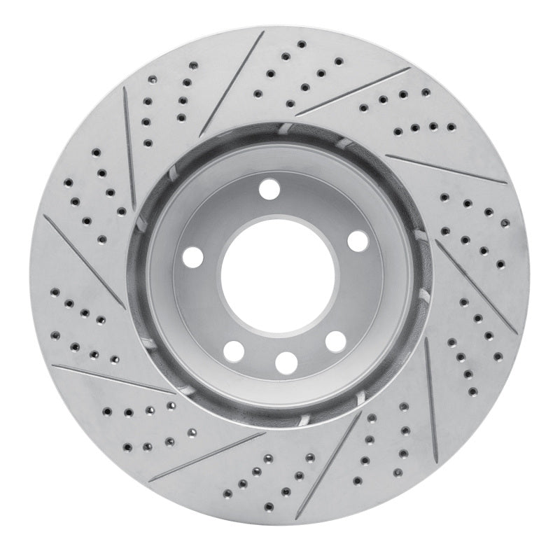 R1 03-15 Audi Q7 Right Front Drilled & Slotted Geo-Carbon Rotor