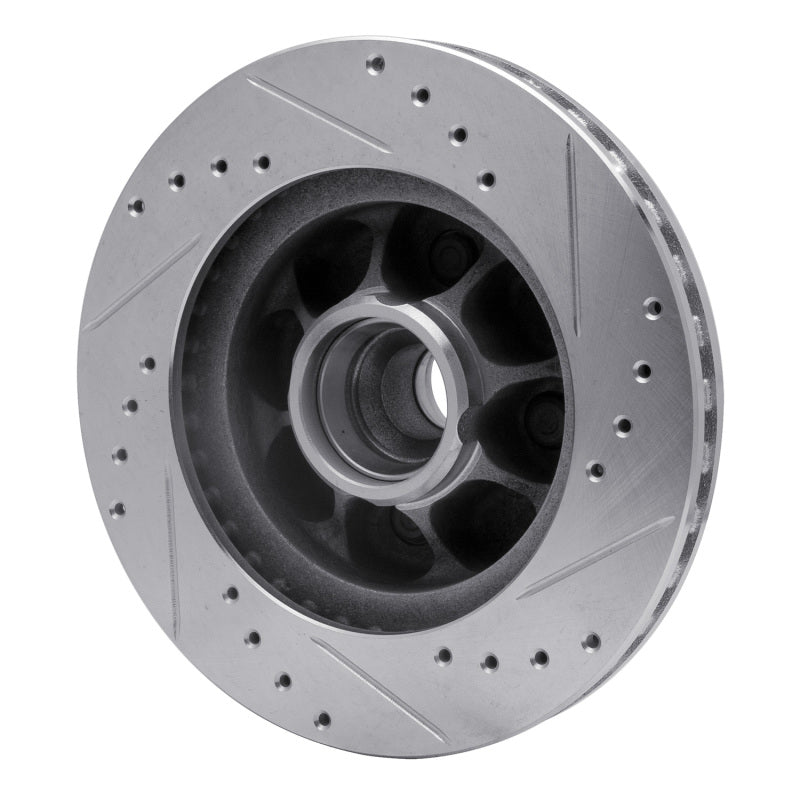 R1 93-93 Ford Mustang Front Left Drilled & Slotted Silver Brake Rotor