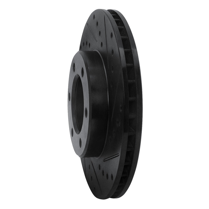 R1 93-98 Toyota T100 Front Right Drilled & Slotted Black Brake Rotor