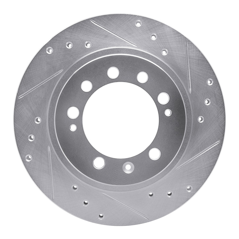 DFC 83-89 Chrysler Conquest Rear Right Drilled & Slotted Silver Brake Rotor