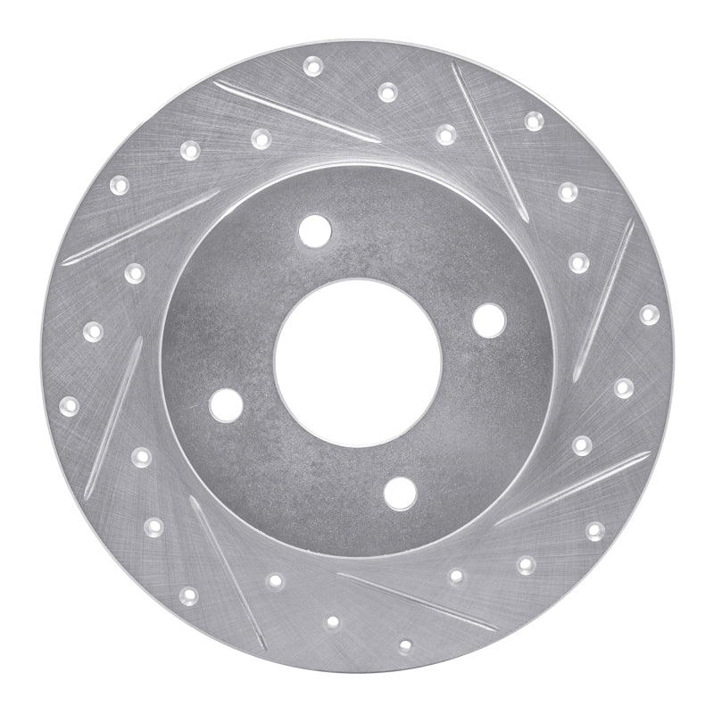 DFC 04-06 Nissan Sentra Rear Right Drilled & Slotted Silver Brake Rotor