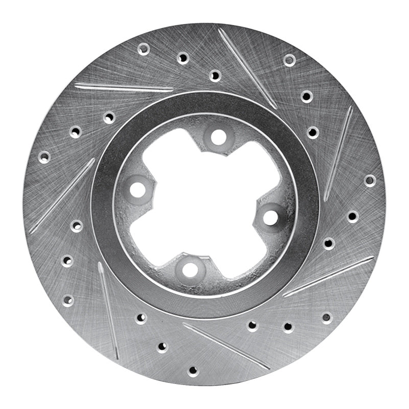 DFC 81-88 Nissan 200SX Front Left Drilled & Slotted Silver Brake Rotor