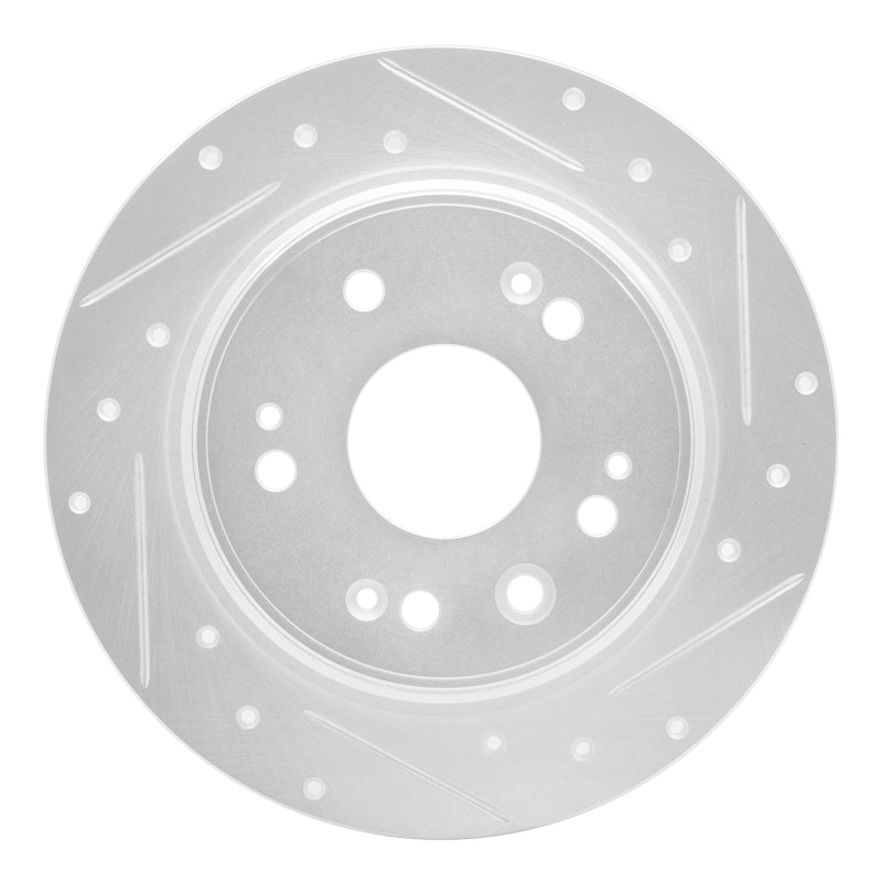 R1 02-04 Honda CR-V Rear Right Drilled & Slotted Silver Brake Rotor