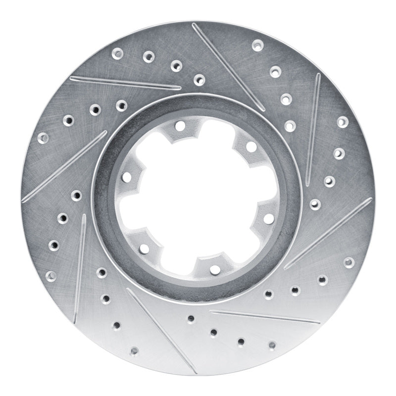 R1 96-04 Infiniti QX4 Front Left Drilled & Slotted Silver Brake Rotor