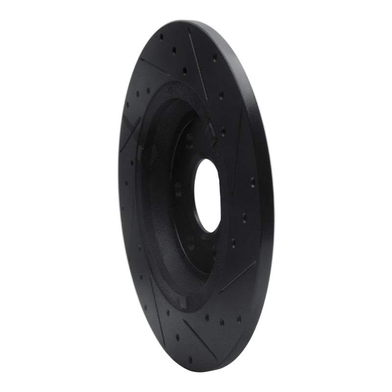 R1 11-15 VPG MV-1 Rear Left Drilled & Slotted Black Brake Rotor