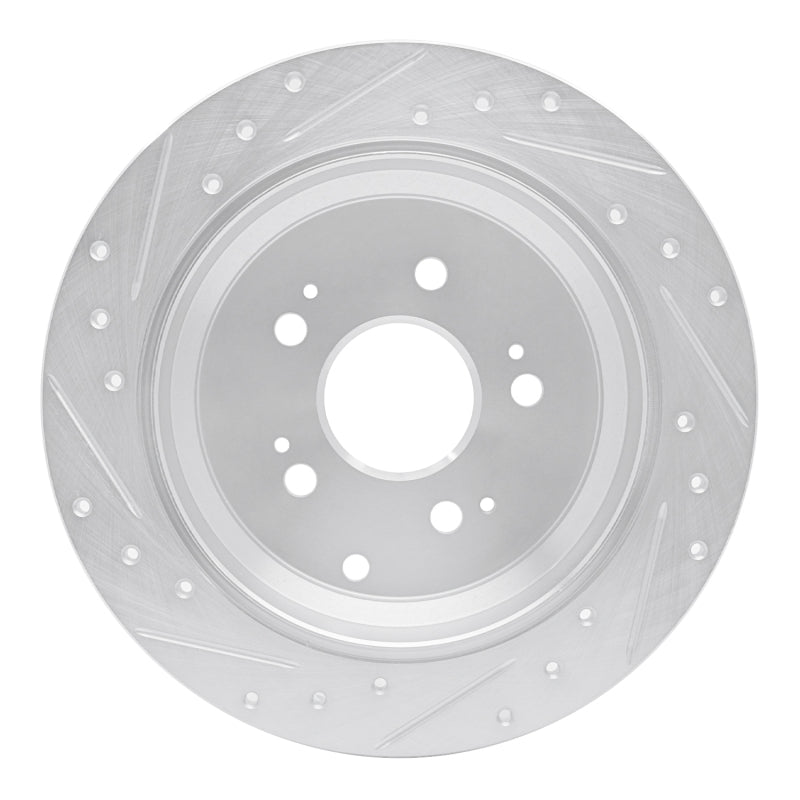 R1 05-10 Honda Odyssey Rear Right Drilled & Slotted Silver Brake Rotor