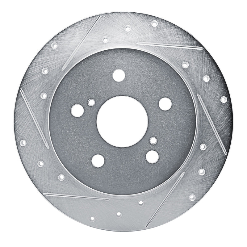 DFC 18-22 Toyota C-HR Rear Left Drilled & Slotted Silver Brake Rotor