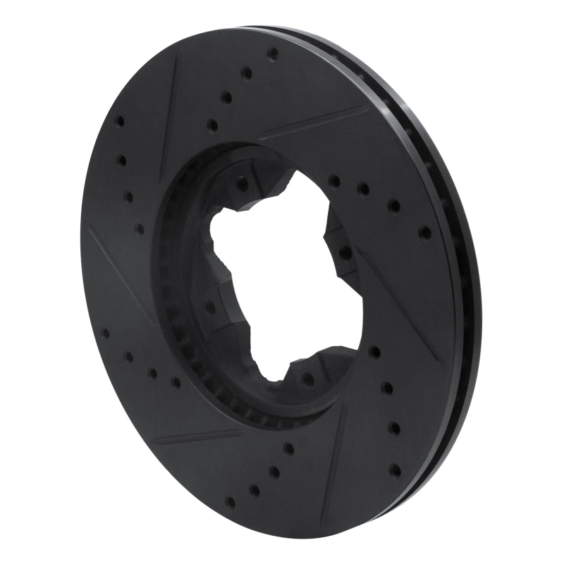 R1 92-98 Acura TL Front Right Drilled & Slotted Black Brake Rotor