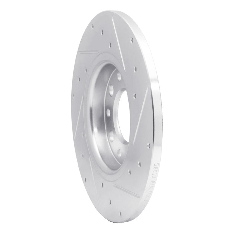R1 14-22 Chrysler 200 Rear Left Drilled & Slotted Silver Brake Rotor