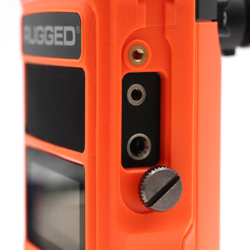 Rugged Radios GMRS Handheld Radio with NOAA Alerts - FM Radio - Safety Orange