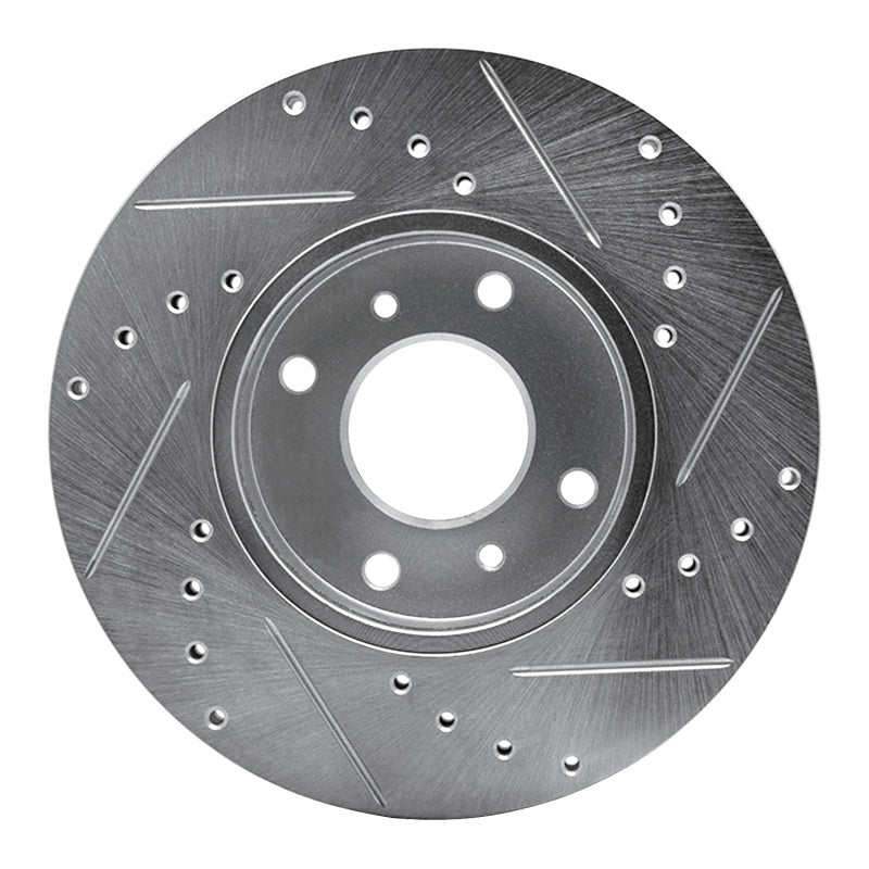 DFC 93-06 Infiniti G20 Front Left Drilled & Slotted Silver Brake Rotor
