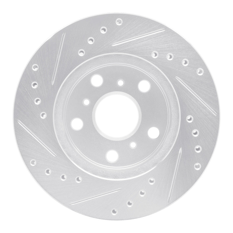 DFC 83-86 Toyota Camry Front Right Drilled & Slotted Silver Brake Rotor