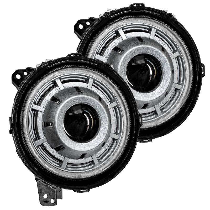 Oracle Oculus Bi-LED Projector Headlights for Jeep JL/Gladiator JT Satin Silver 5500K