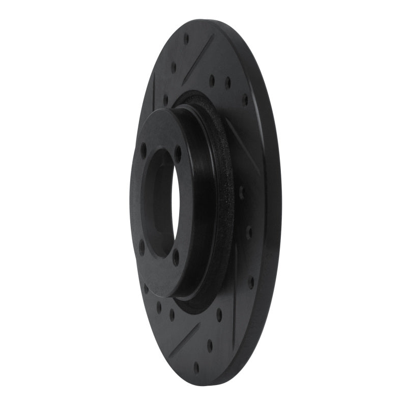 R1 75-79 Toyota Corolla (US/Canada) Front Left Drilled & Slotted Black Brake Rotor