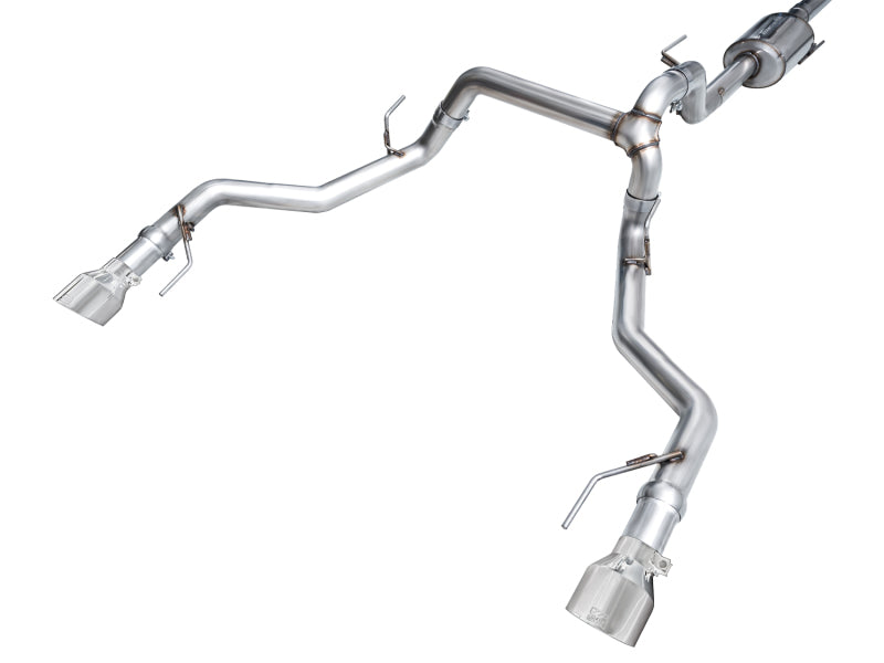 AWE Tuning 2021+ Ford F150 Tremor w/ Bumper Cutouts 0FG Non-Resonated Cat-Back w/ Chrome Silver Tips