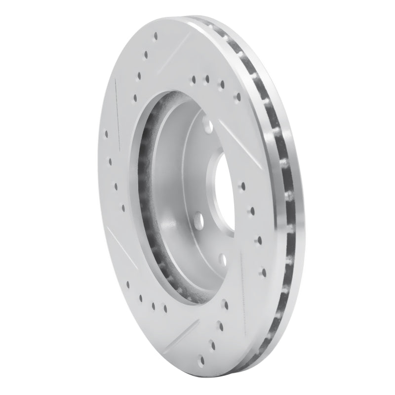 R1 94-02 Ford ASPIRE Front Right Drilled & Slotted Silver Brake Rotor