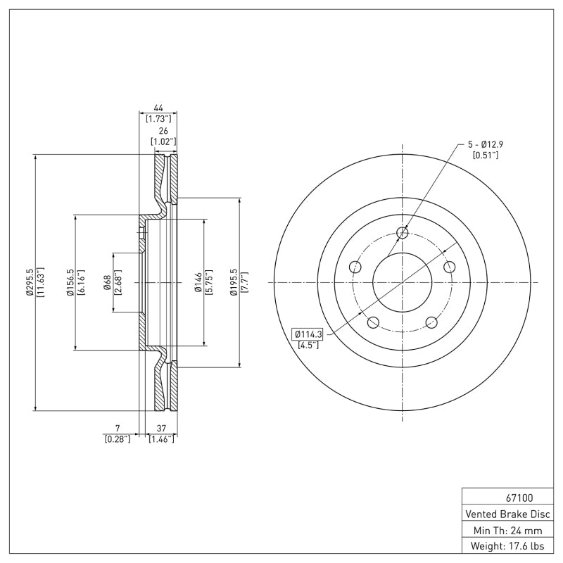 R1 11-19 Nissan Sentra Front Brake Rotor