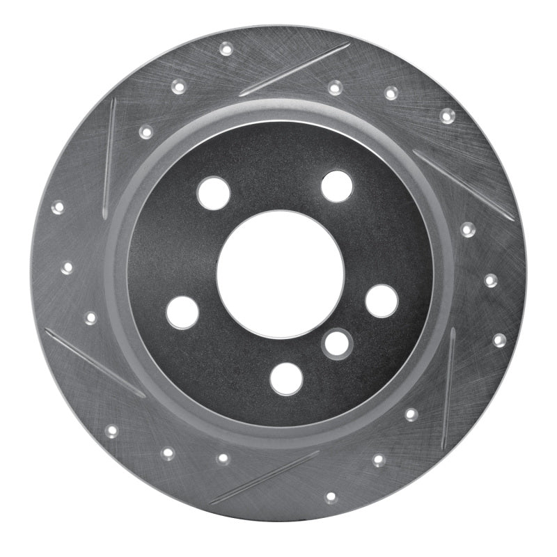 R1 14-25 BMW i3 Rear Left Drilled & Slotted Silver Brake Rotor