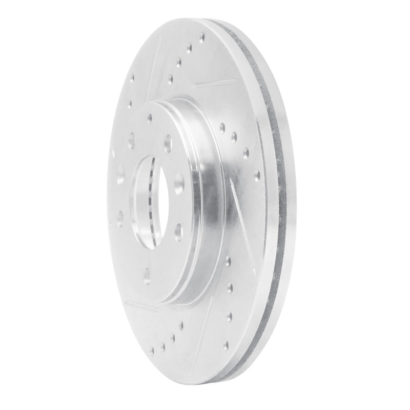 R1 03-05 Mazda 6 Front Left Drilled & Slotted Silver Brake Rotor