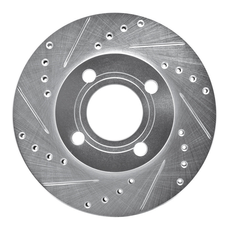 DFC 84-87 Audi Coupe Front Left Drilled & Slotted Silver Brake Rotor