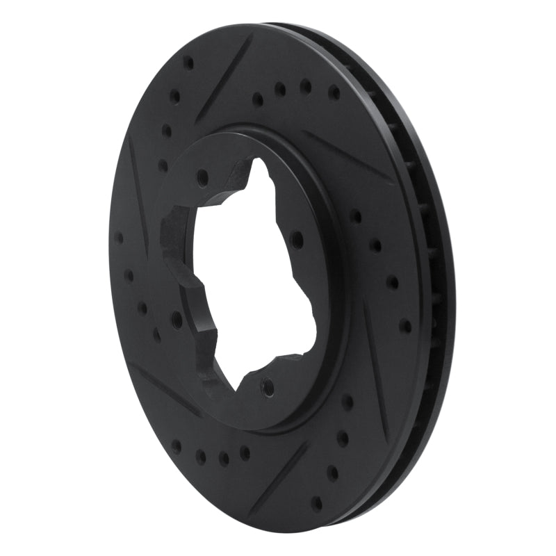 R1 90-97 Acura CL Front Left Drilled & Slotted Black Brake Rotor