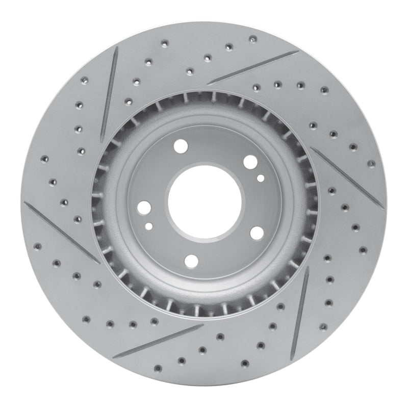 R1 19-22 Hyundai Veloster N Front Right Drilled & Slotted Geo-Carbon Rotor