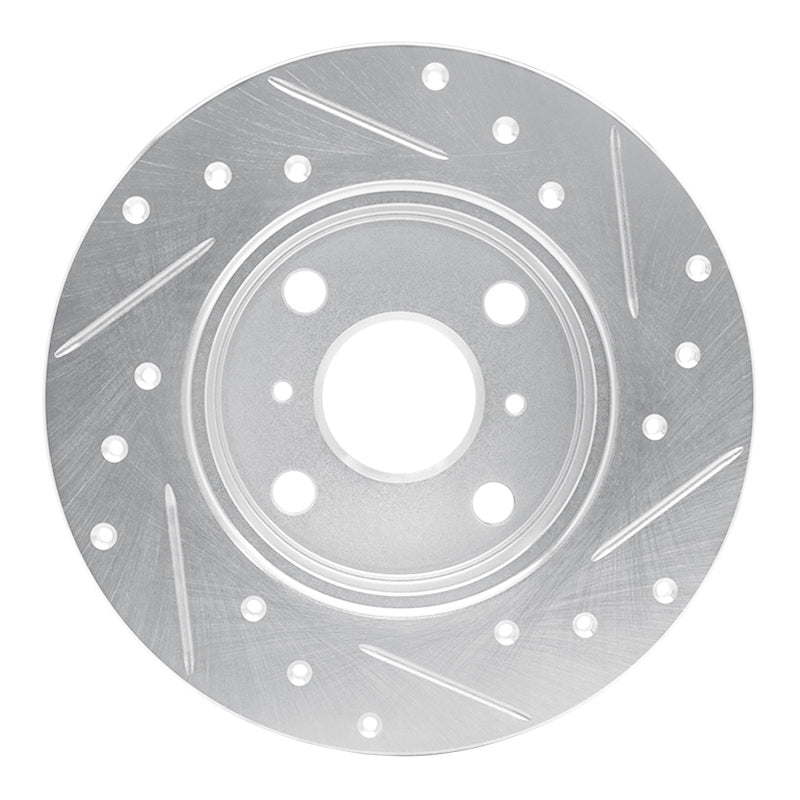 DFC 85-86 Toyota MR2 Rear Left Drilled & Slotted Silver Brake Rotor