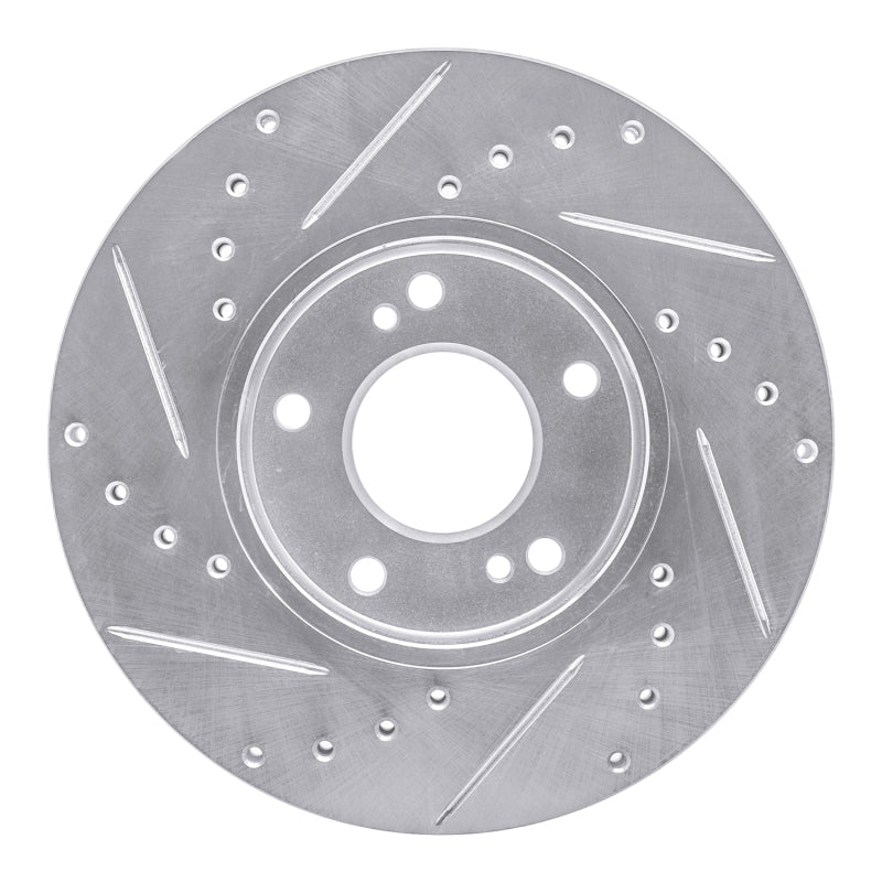 DFC 89-99 Infiniti I30 Front Right Drilled & Slotted Silver Brake Rotor