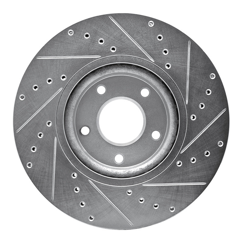 DFC 07-17 Nissan Juke Front Left Drilled & Slotted Silver Brake Rotor