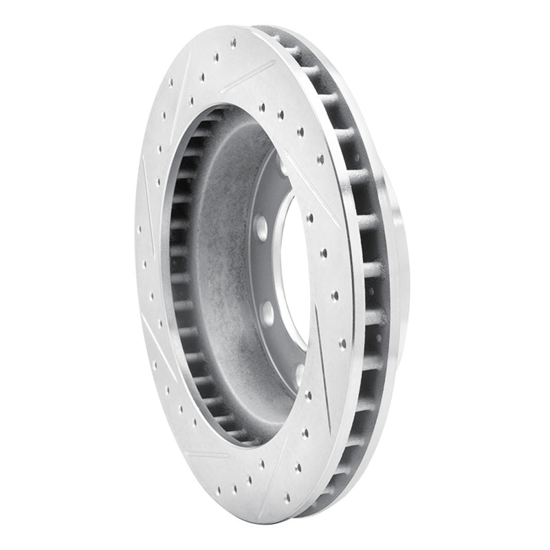 R1 89-93 Dodge W350 Front Right Drilled & Slotted Silver Brake Rotor