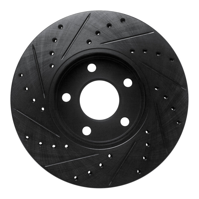 R1 10-13 Ford Transit Connect Front Right Drilled & Slotted Black Brake Rotor