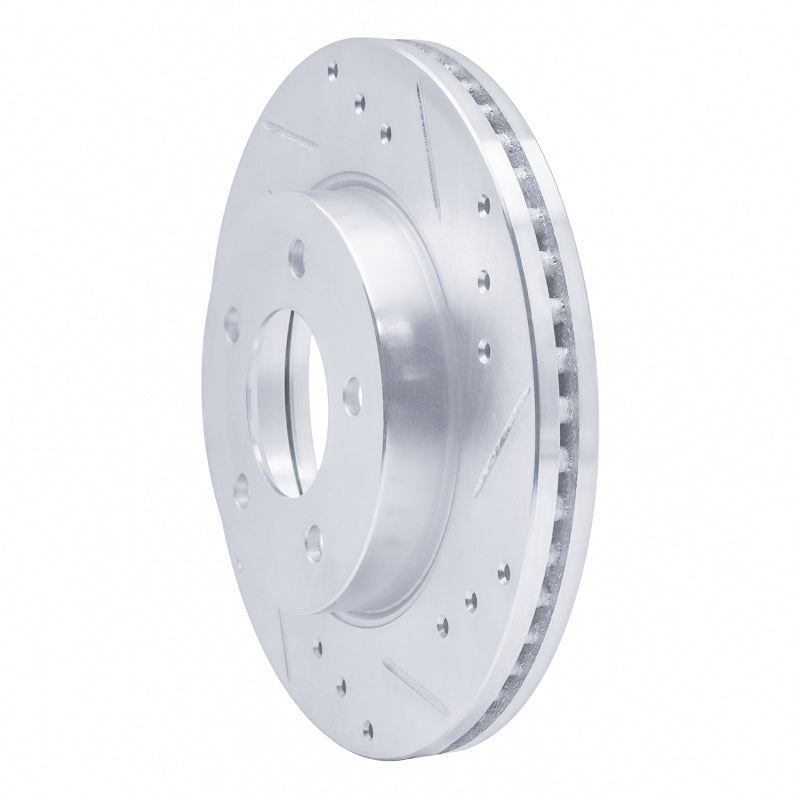 R1 98-00 Chrysler LHS Front Right Drilled & Slotted Silver Brake Rotor