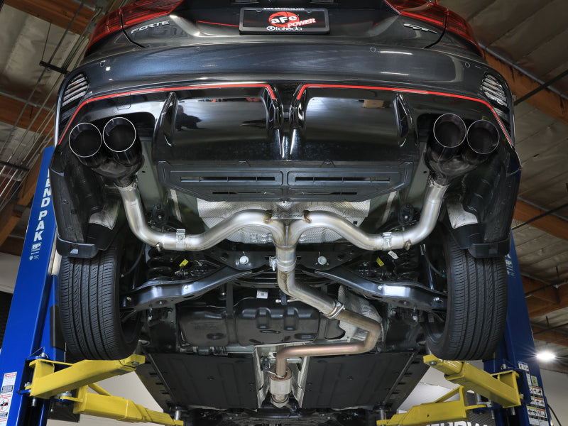 aFe 22-24 Kia Forte GT 1.6L 3in-2.5in 304 Stainless Steel Axle-Back Exhaust w/ Black Tips