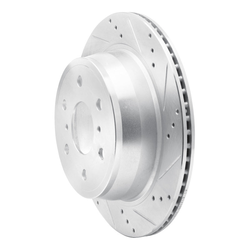 DFC 07-20 Cadillac Escalade Rear Right Drilled & Slotted Silver Brake Rotor