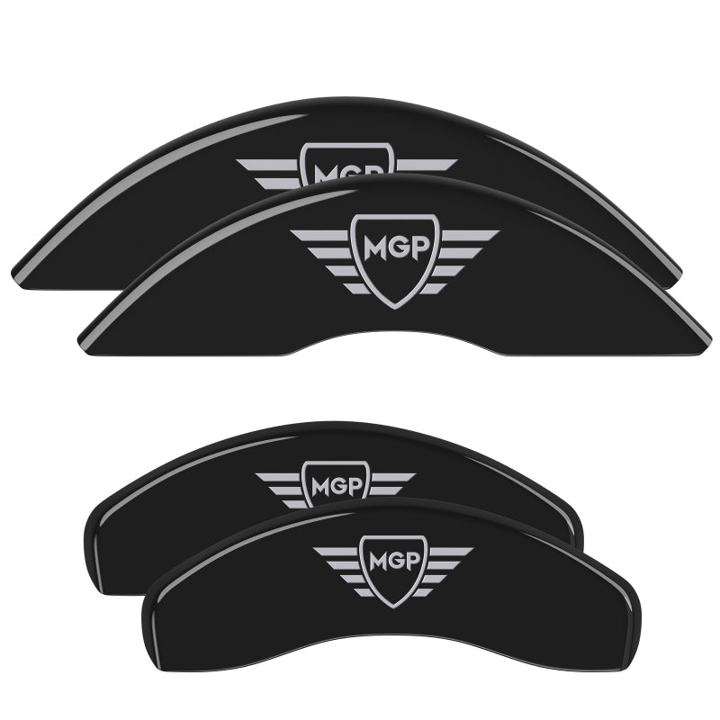 MGP 4 Caliper Covers Engraved Front & Rear MGP Black Finish Silver Char 2017 Buick Envision