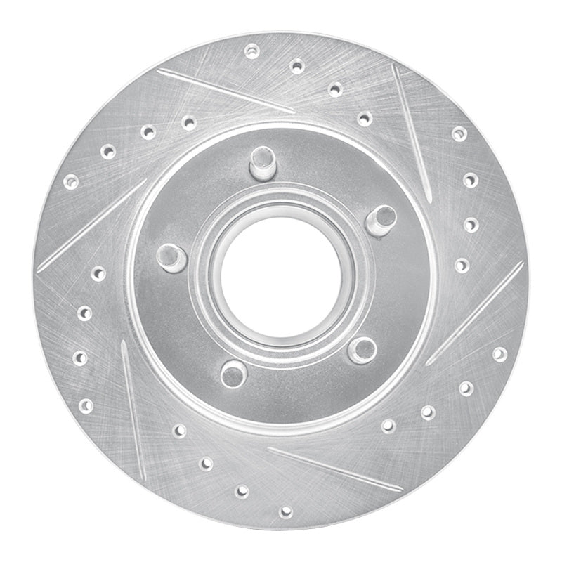 R1 93-94 Ford Explorer Front Right Drilled & Slotted Silver Brake Rotor