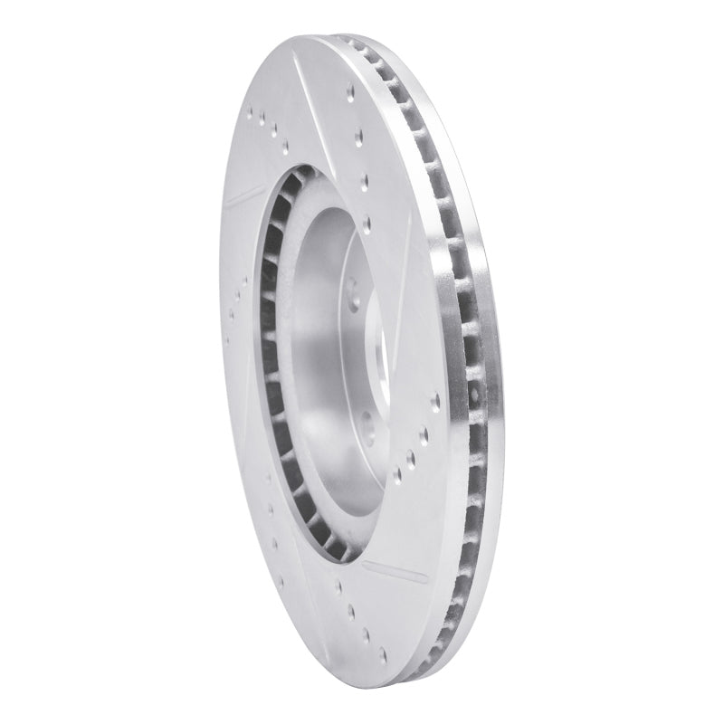 R1 03-05 Infiniti G35 Front Left Drilled & Slotted Silver Brake Rotor