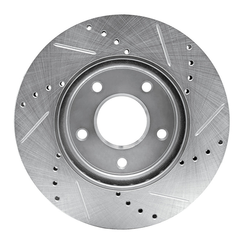 R1 11-25 Chevrolet City Express Front Left Drilled & Slotted Silver Brake Rotor
