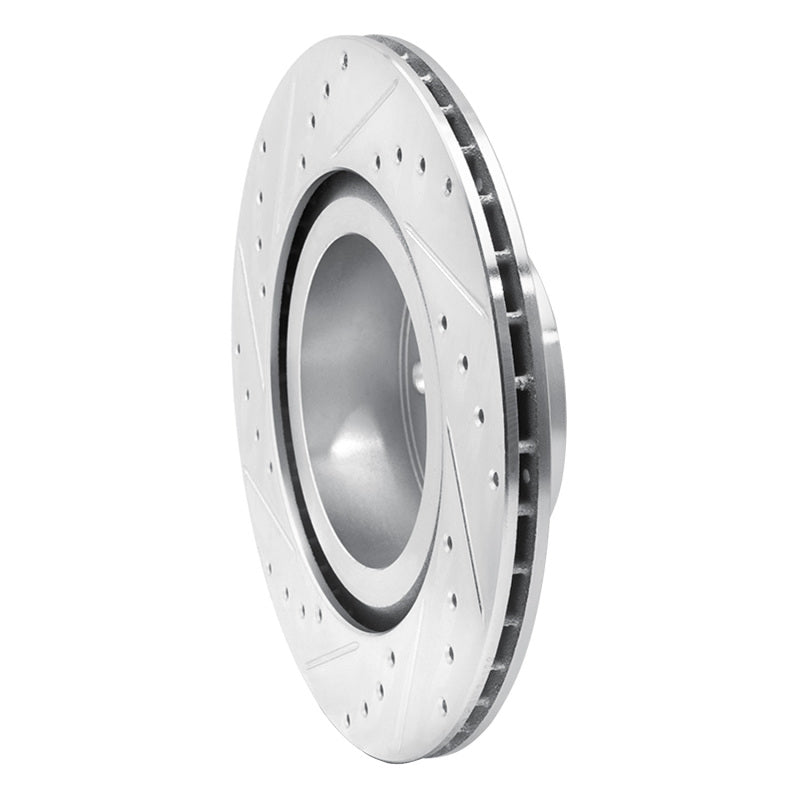 R1 11-18 BMW X3 Rear Right Drilled & Slotted Silver Brake Rotor