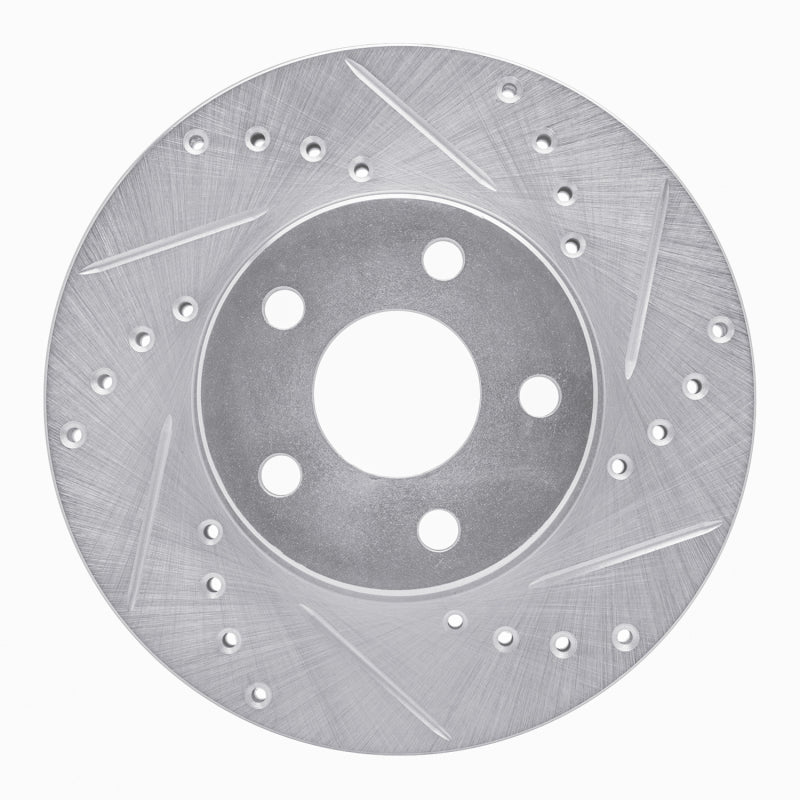 R1 90-05 Buick Skylark Front Right Drilled & Slotted Silver Brake Rotor