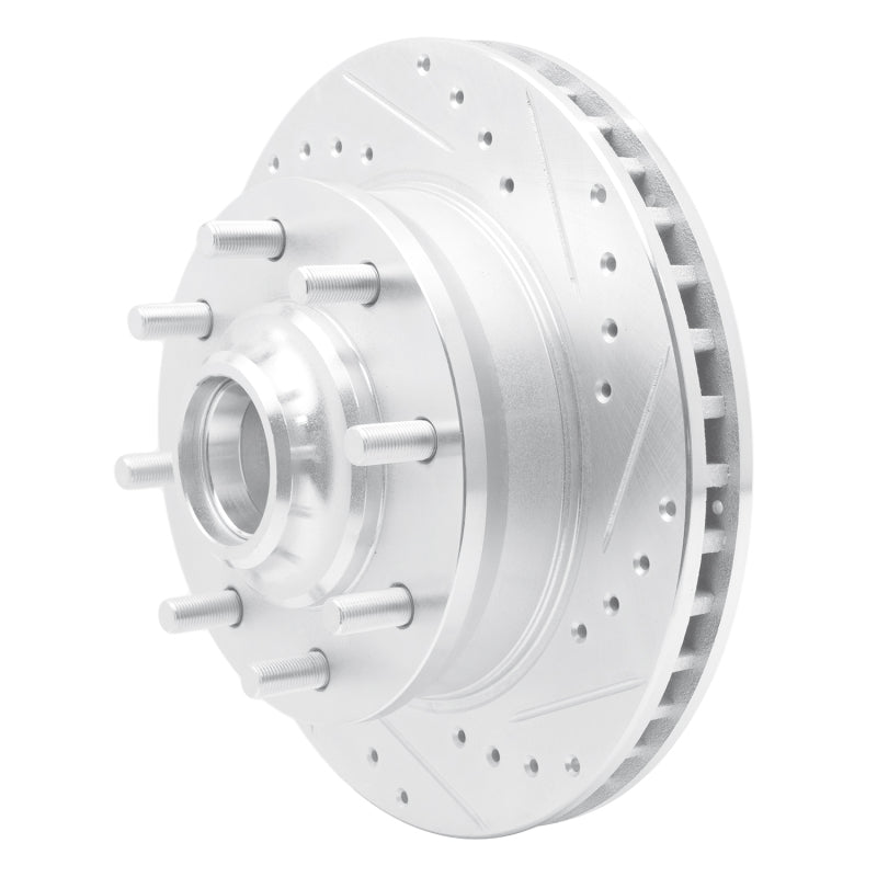 R1 71-95 Chevrolet G30 Front Right Drilled & Slotted Silver Brake Rotor