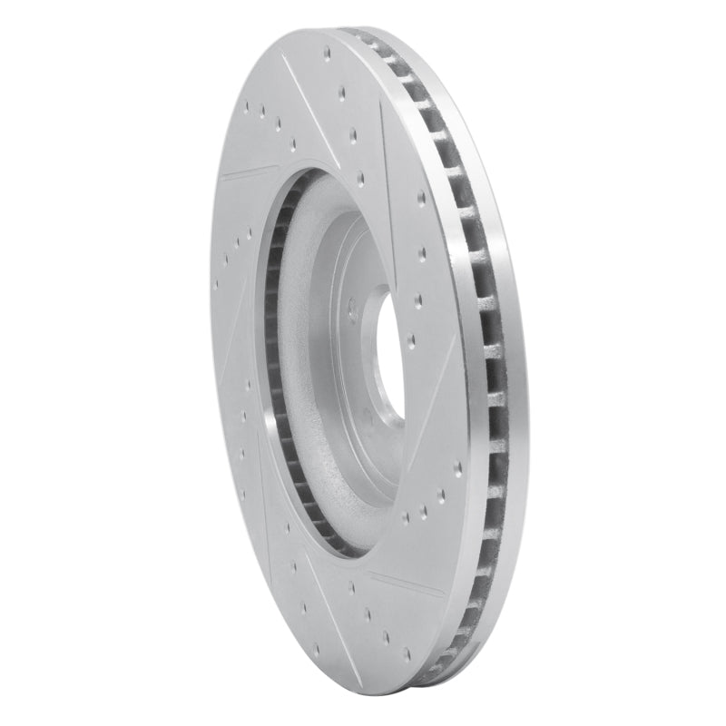 R1 06-21 Jaguar XKR Front Left Drilled & Slotted Silver Brake Rotor