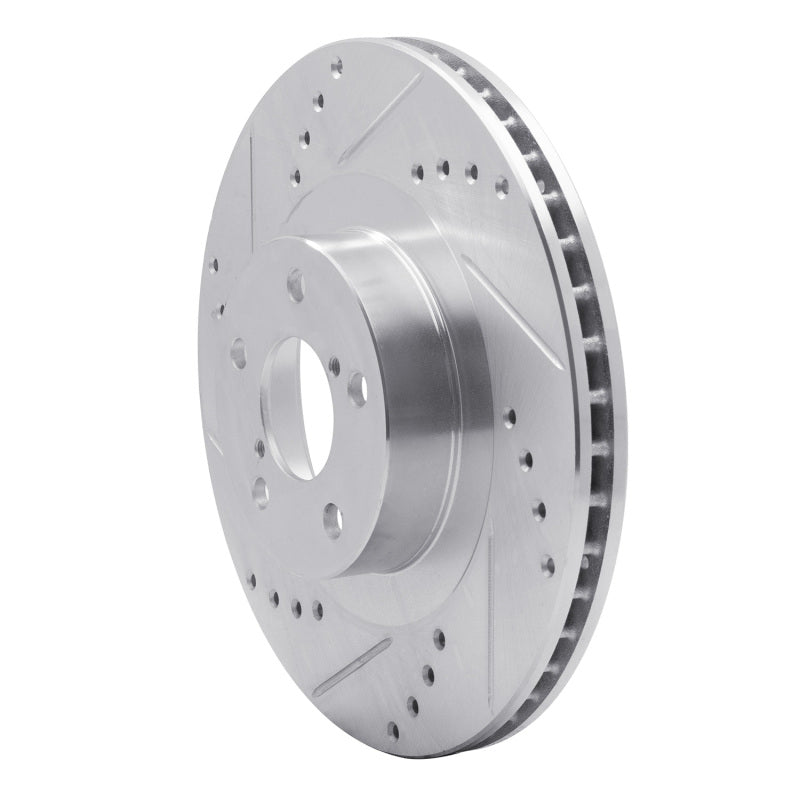 DFC 01-08 Saab 9-2X Front Left Drilled & Slotted Silver Brake Rotor