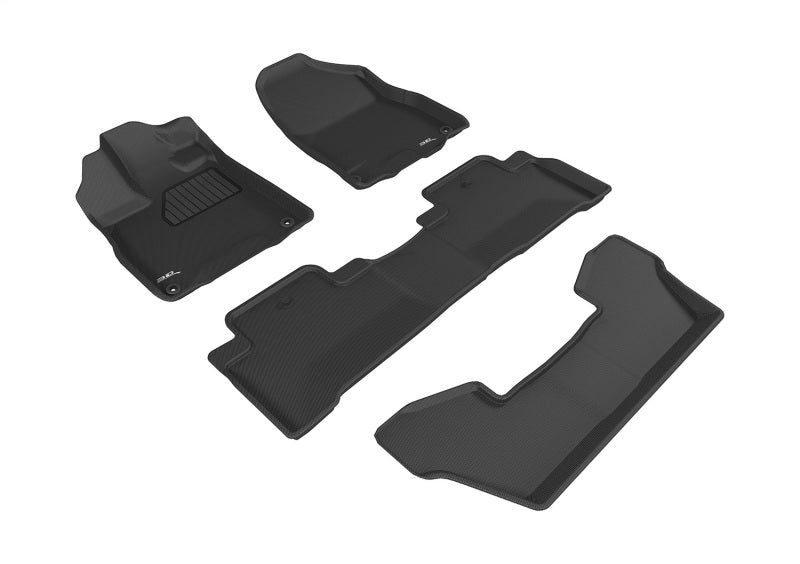 3D MAXpider 2017-2020 Acura MDX Kagu 1st & 2nd & 3rd Row Floormats - Black
