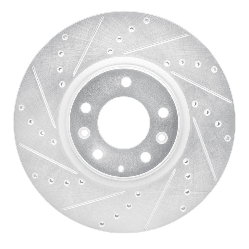 R1 06-07 Mazda 6 Front Left Drilled & Slotted Silver Brake Rotor