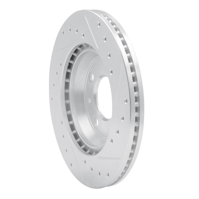 R1 87-93 Saab 900 Front Left Drilled & Slotted Silver Brake Rotor