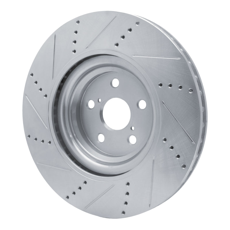 DFC 10-17 Lexus LS460 Right Front Drilled & Slotted Silver Brake Rotor